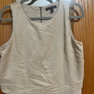 Banana Republic Cream Sleeveless Perforated Shell Top